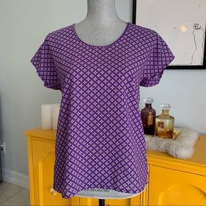 EUC Japna Purple Print Top XS